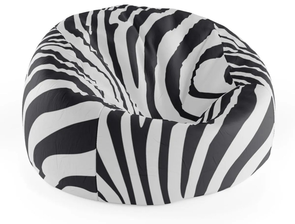 Sablio Sedací vak Cocoon Vzor zebry - 75 x 45 x 35 cm