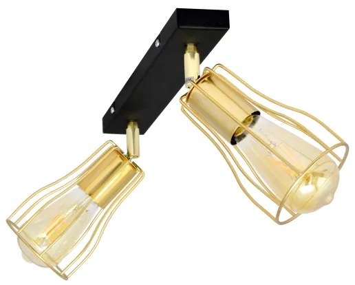 Bodové svietidlo TUBE 2xE27/15W/230V zlatá/čierna