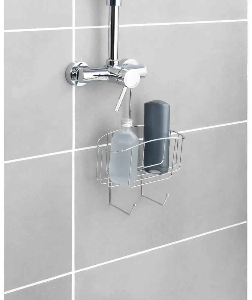 Závesná oceľová kúpeľňová polička v lesklo striebornej farbe Martos – Allstar