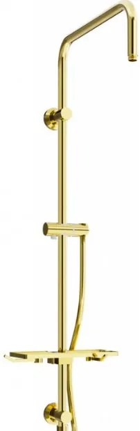 Mexen T, sprchový stĺp, polička, zlatá lesklá, 79393-50