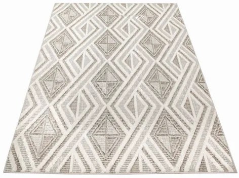 Koberec Angola F914A boho / kosoštvorce, antracitový / sivý