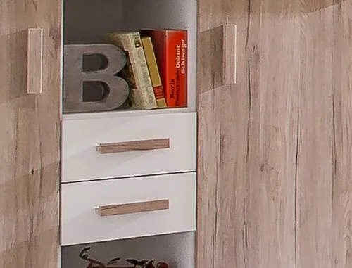 Široká komoda Cariba, dub san remo/biela