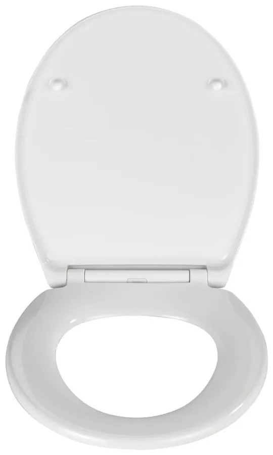 Biele WC sedadlo s jednoduchým zatváraním Wenko Samos, 44,5 x 37,5 cm