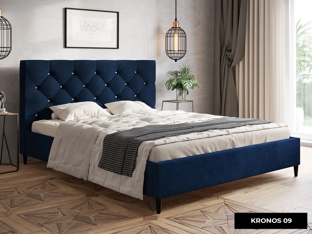 PROXIMA.store - Luxusná čalúnená posteľ FIONA ROZMER: 140 x 200 cm, FARBA NÔH: dub