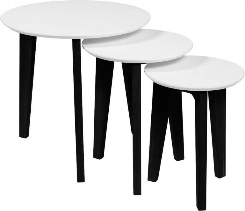 Set konferenčních stolků Alvin, bílá/černá SCHDN0000058857S SCANDI+