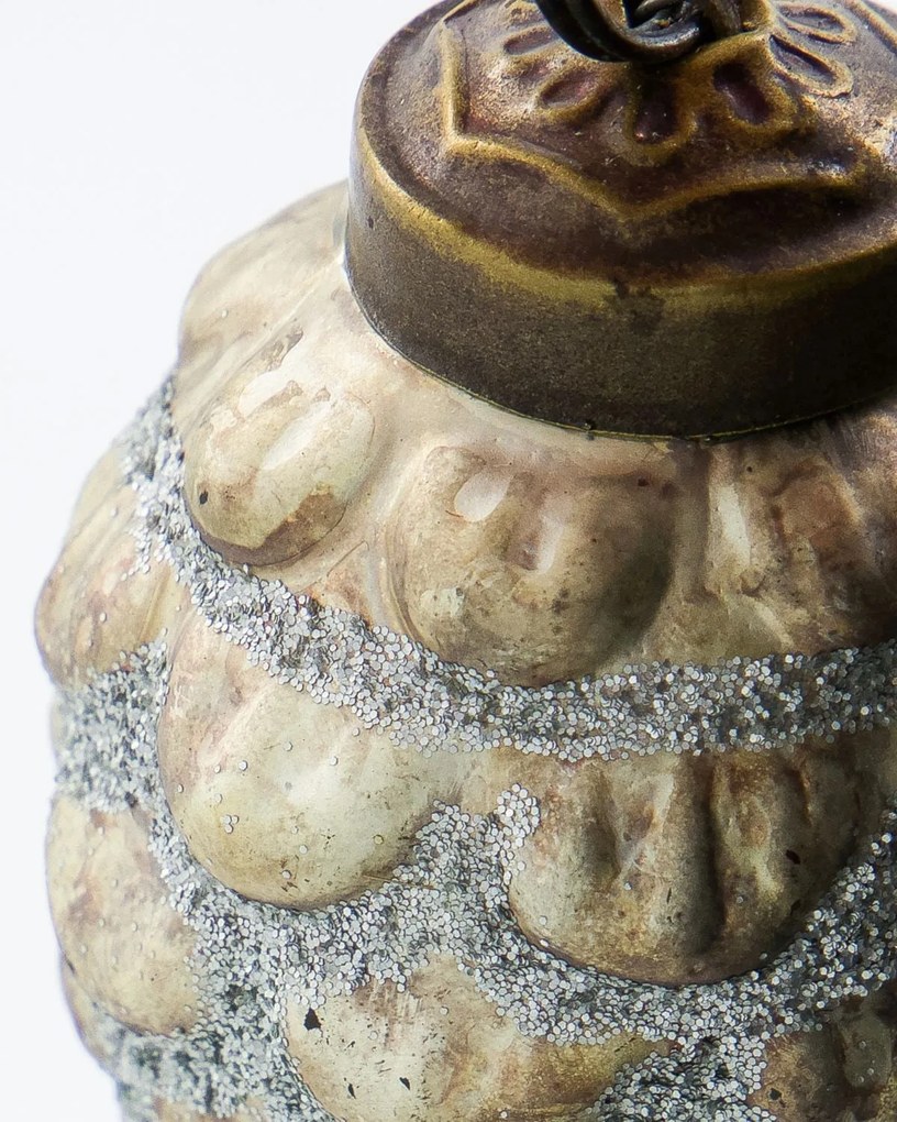 House Doctor Vianočná ozdoba Cone Antique Silver – set 4 ks