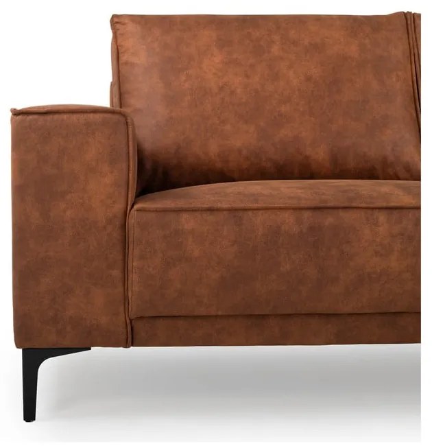 Koňakovohnedá rohová pohovka z imitácie kože (pravý roh) Copenhagen – Scandic