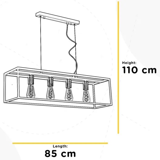 ONLI - Luster na lanku FLOKI 4xE27/15W/230V čierna/medená