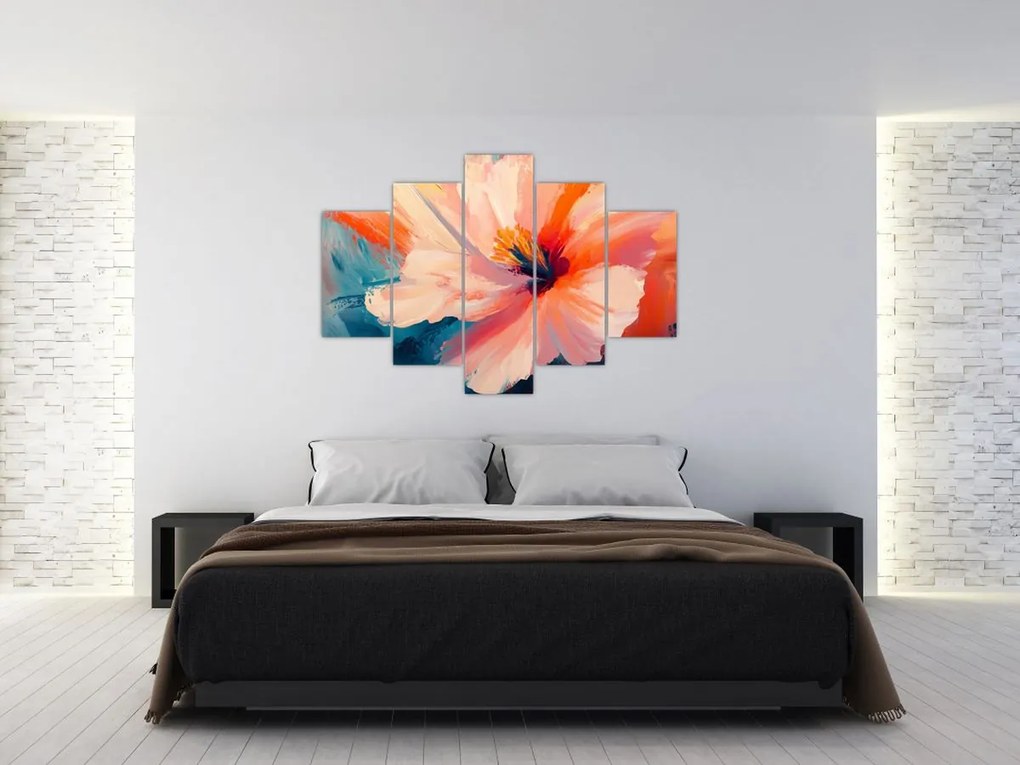 Obraz - Maľovaný kvet (150x105 cm)