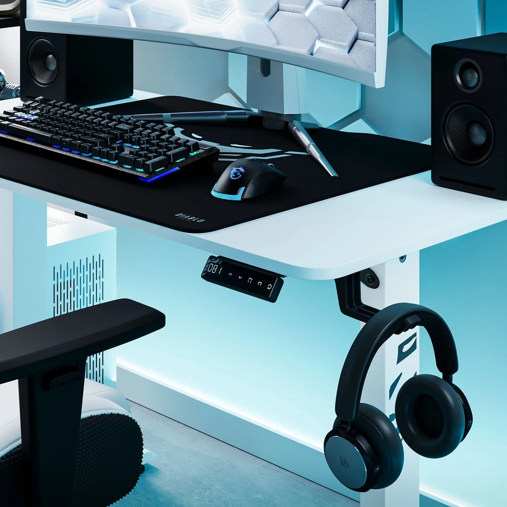 Výškovo nastaviteľný stôl Diablo X-Tensio 1100 biely