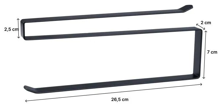 Erga Passo, držiak na kuchynské papierové utierky 26,5cm, čierna matná, ERG-YKA-CH.PASSO