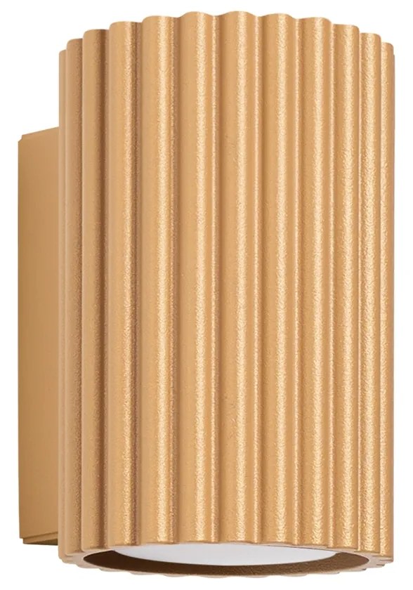 Nástenné svietidlo Karbon, 1x zlaté kovové tienidlo, (10 cm)