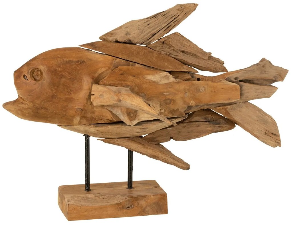 Drevená dekorácia ryba na podstavci Fish teak - 56*19*36cm