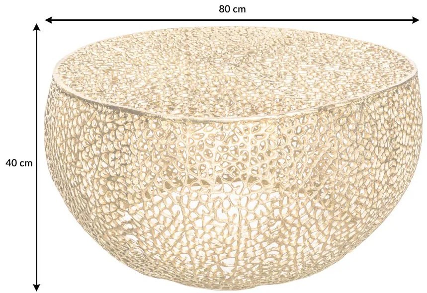 Konferenčný stolík Leaf 80cm zlatá