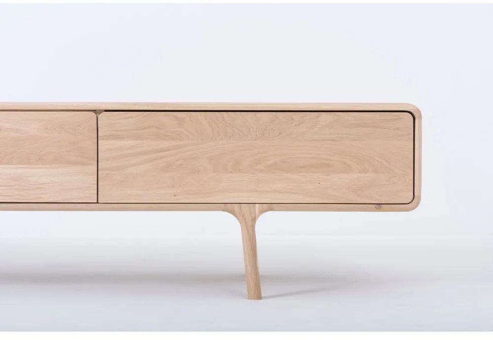 TV komoda z masívneho dubového dreva s 3 zásuvkami Gazzda Fawn