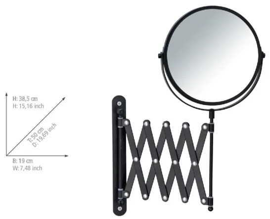 WENKO 24100100 - Zrkadlo EXCLUSIVE 219x373,9 cm čierna