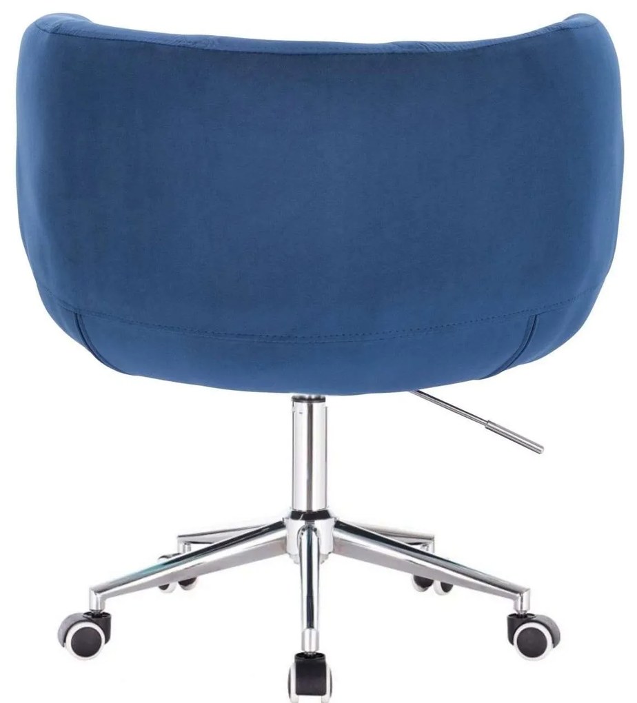 LuxuryForm DESIGN Kreslo MONTANA VELUR na striebornej podstave s kolieskami - modré