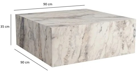 Konferenčný stolík PRIZMA 35x90 cm, mramorový dekor