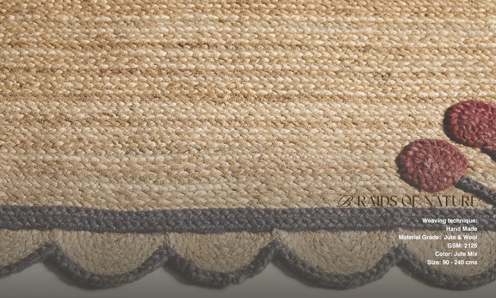 Diamond Carpets India, Ručne viazaná rohožka Berry SM-16 Natural Black, 50x80, béžová, chodba / predsieň