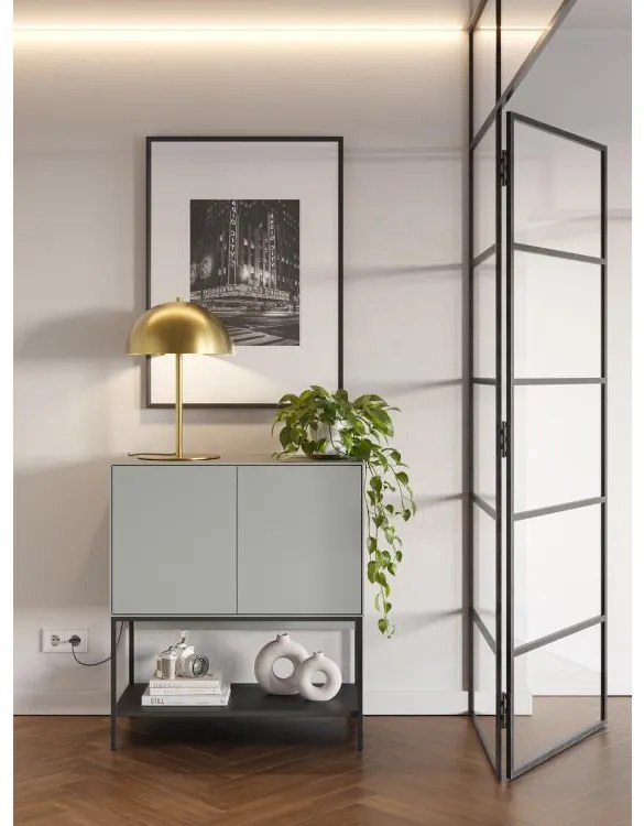 Komoda Houseland Amira 80 cm sivo-zelená