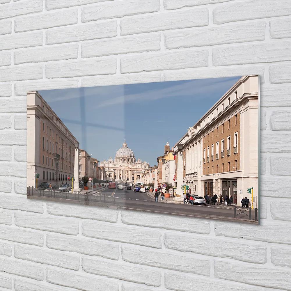 Obraz na akrylátovom skle Katedrála rome budovy ulice 140x70 cm