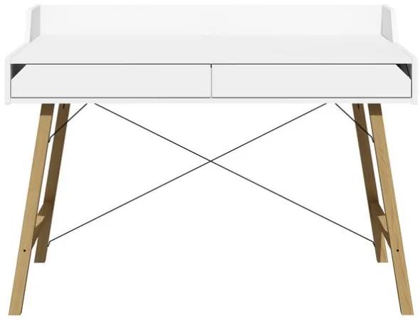 Písací stôl BELL AMY LOTTA DESK biela matná/dub
