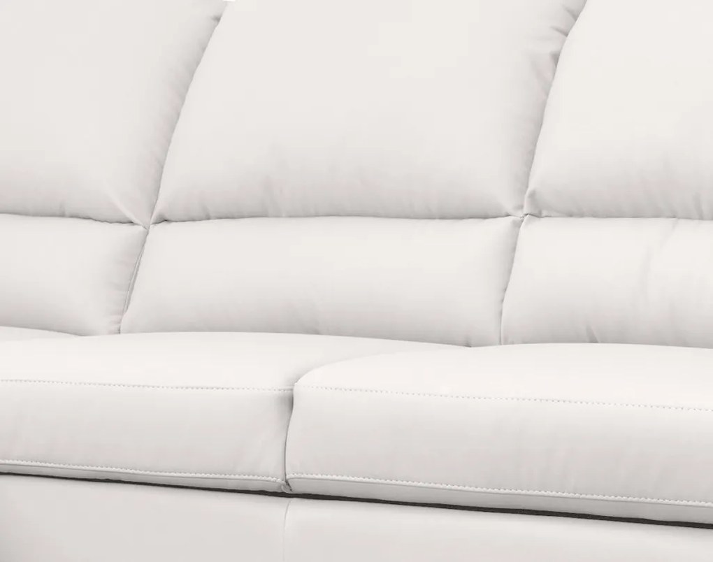 Rohová sedací souprava Nebolo, biela koža, ľavý roh