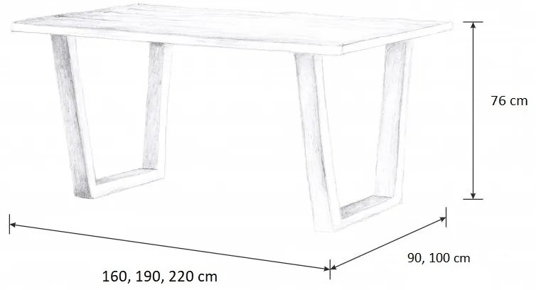 Wooded Jedálenský stôl Austin z masívu DUB 160x90x76cm