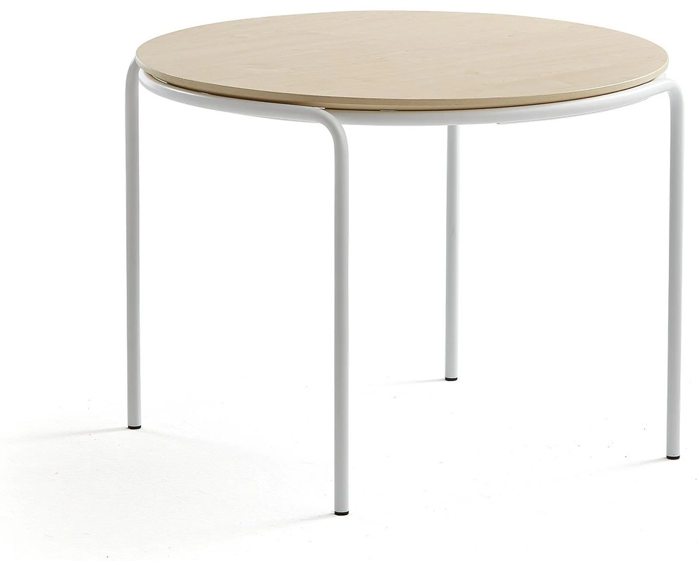 Konferenčný stolík ASHLEY, Ø770 x 530 mm, biela, breza