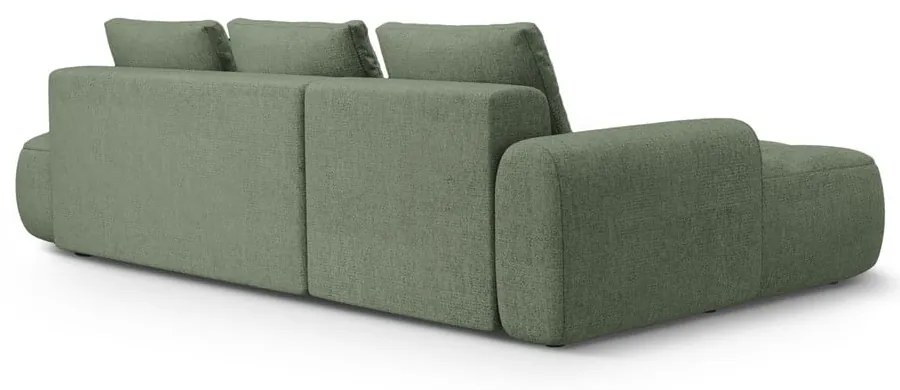 Zelená rozkladacia/s úložným priestorom rohová pohovka (ľavý roh/s leňoškou) Linz – Cosmopolitan Design