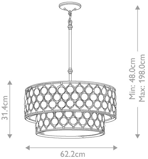 Feiss FE-LUCIA-P-E-2TR - Luster na tyči LUCIA 6xE27/60W/230V