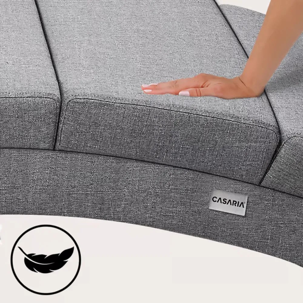Leňoška LONDON s masážnou a vyhrievacou funkciou, 186×55×89cm, šedá Casaria