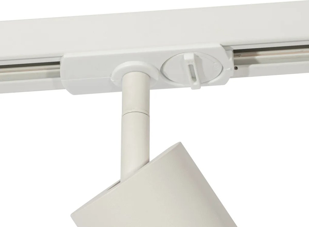 Moderné bodové svietidlo s bielym krúžkom pre 1-fázový koľajnicový systém GU10 50mm - Iconic Jeana