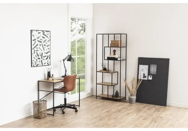 Knižnica SARON dub/čierna