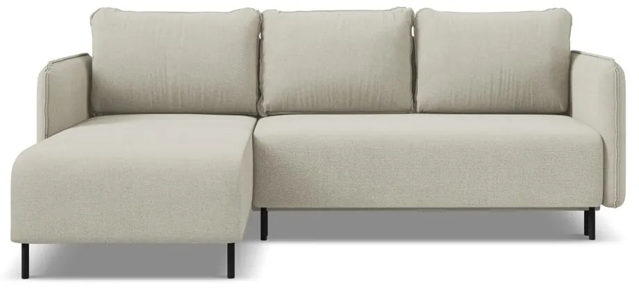 Béžová rozkladacia/s úložným priestorom rohová pohovka (ľavý roh) Luana – Makamii