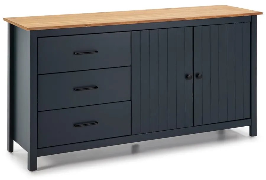 Tmavomodrá komoda z borovicového dreva 150x80 cm Miranda – Marckeric