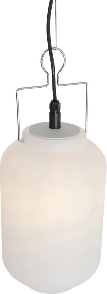 Závesné vonkajšie svietidlo biele 20 cm so zástrčkou IP44 - Pion