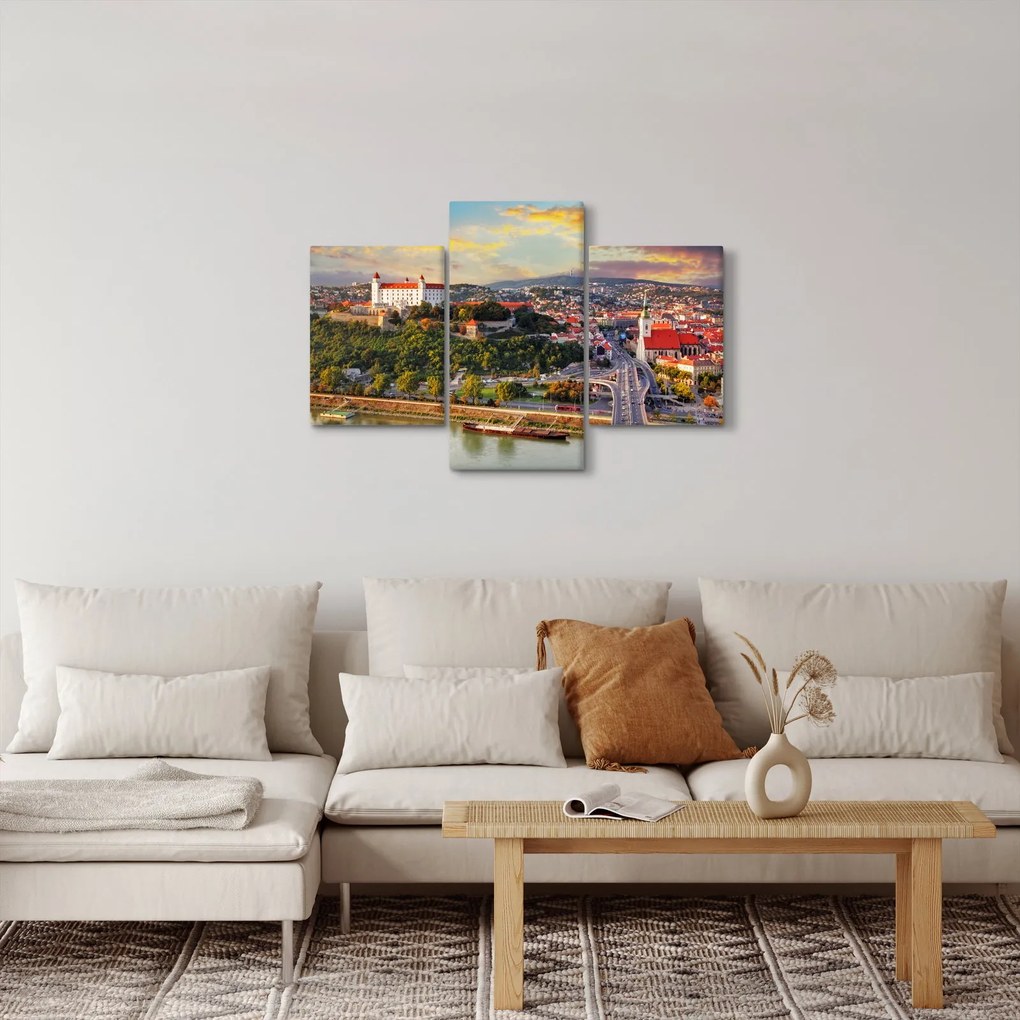 Obraz - Panorama Bratislavy, Slovensko (90x60 cm)