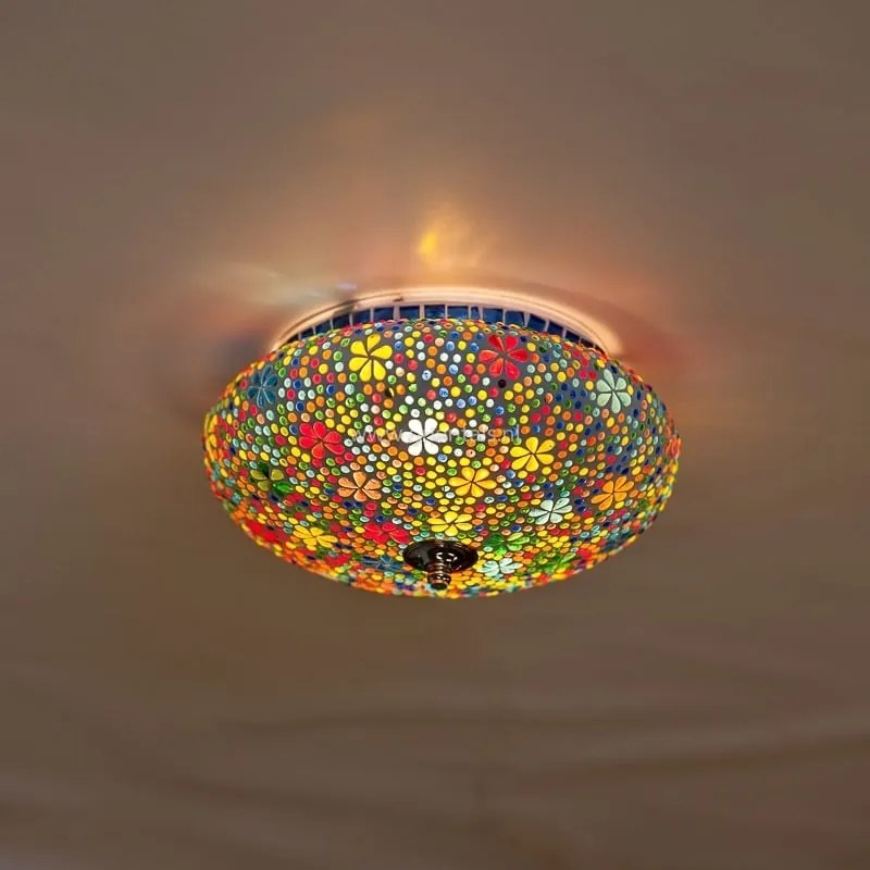 Stropnica orient moderná mozaiková lampa Melon KVETY Ø25
