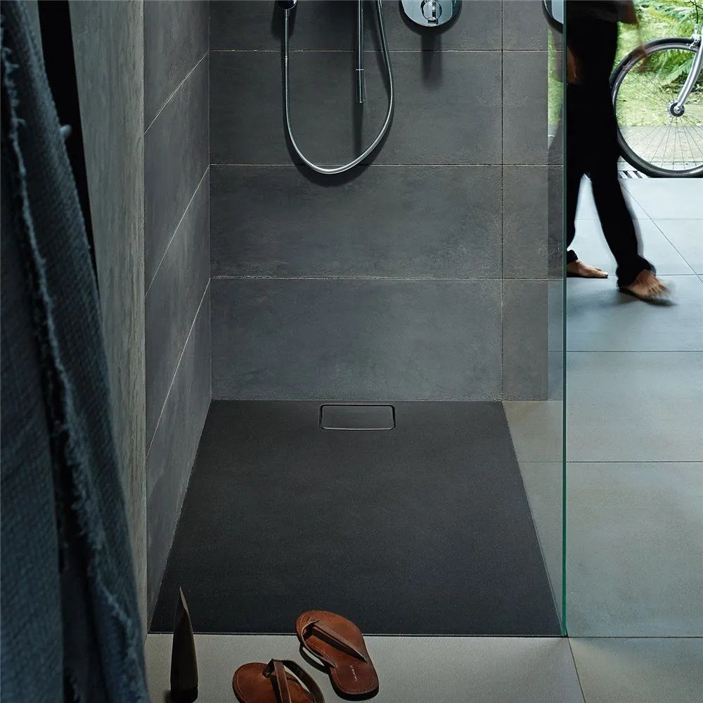 DURAVIT Stonetto obdĺžniková sprchová vanička z materiálu DuraSolid, 900 x 800 x 50 mm, antracit matný, 720145680000000