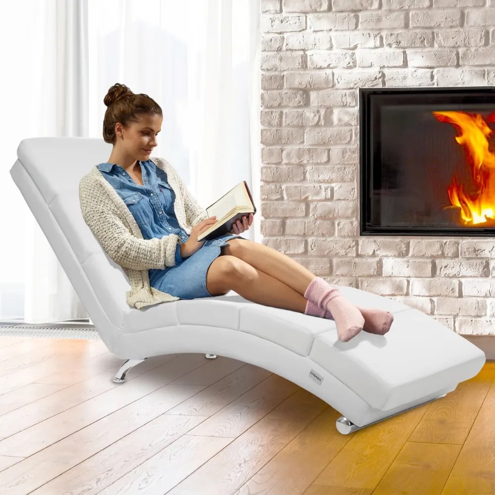 Leňoška LONDON, 186x55x89cm, biela Casaria