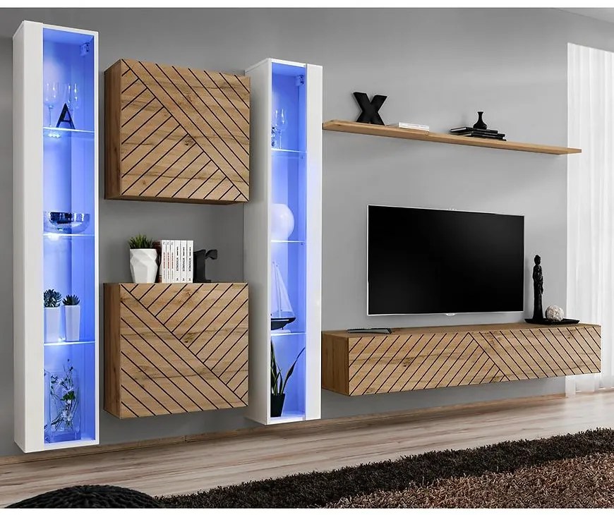 Obývacia Stena Switch XVI Line Biela/Wotan