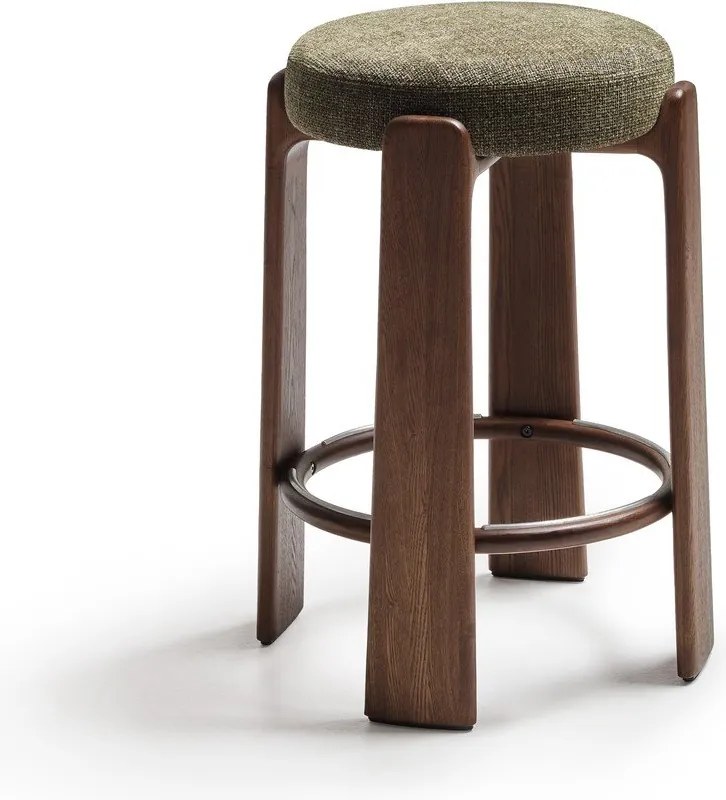Zelená/v tmavo prírodnej farbe barová stolička z jaseňového dreva (výška sedadla 75 cm) Granite – Kave Home
