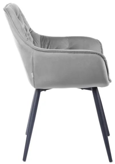 Jedálenská stolička CHERRY zamatová sivá ALL 999165