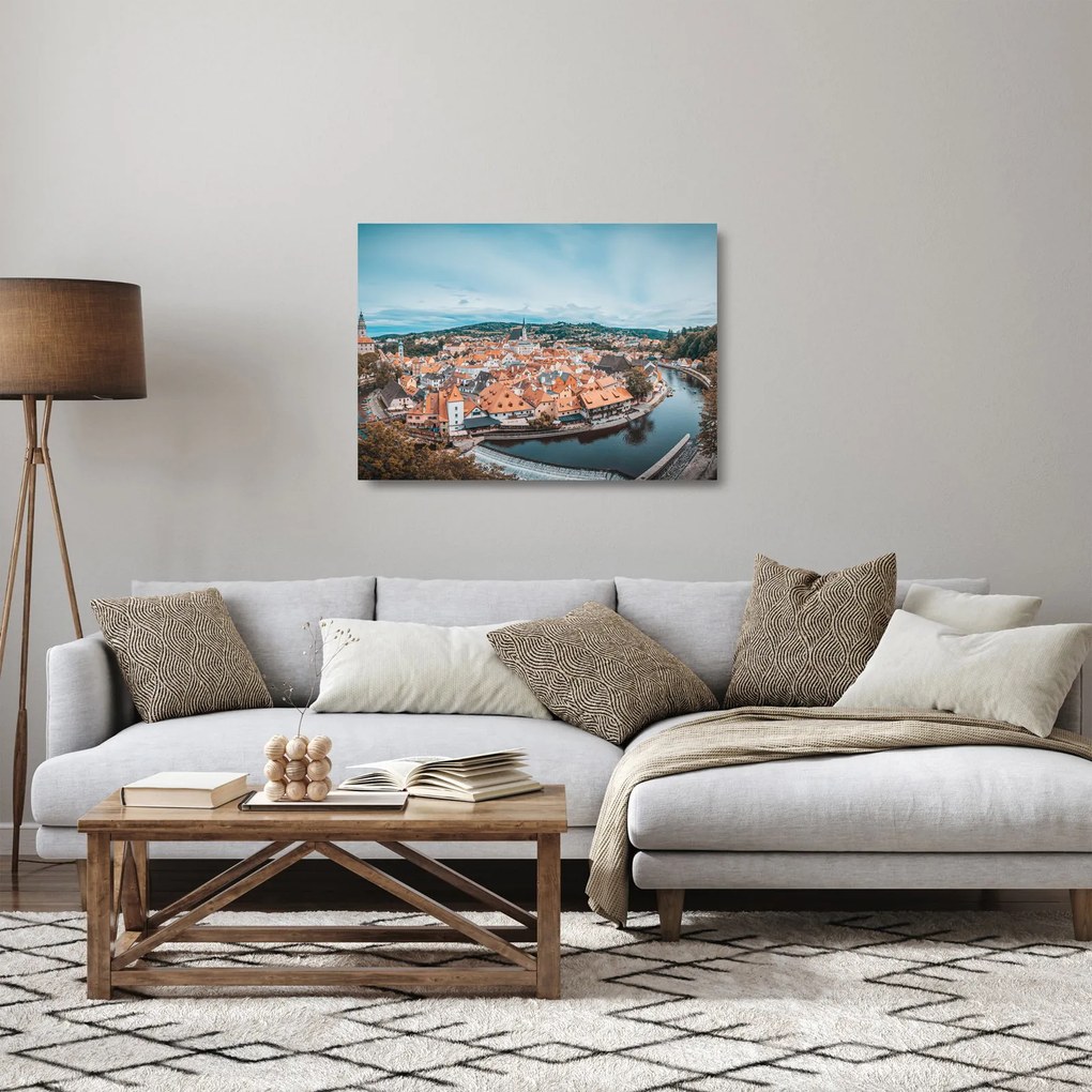 Sklenený obraz - Český Krumlov (70x50 cm)