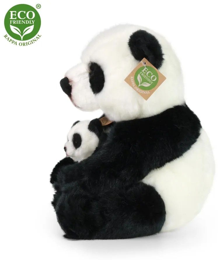 Plyšová panda s mláďaťom 27 cm ECO-FRIENDLY