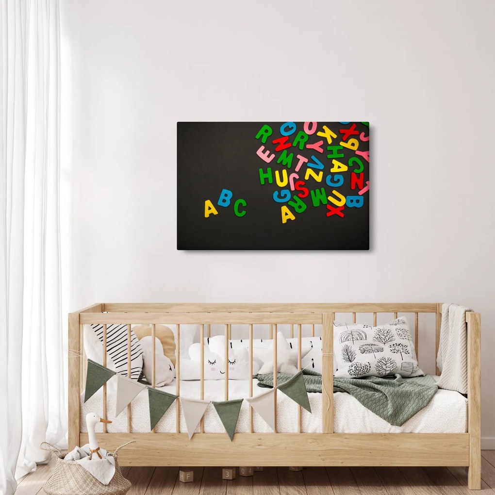 Obraz - farebné písmenká (90x60 cm)
