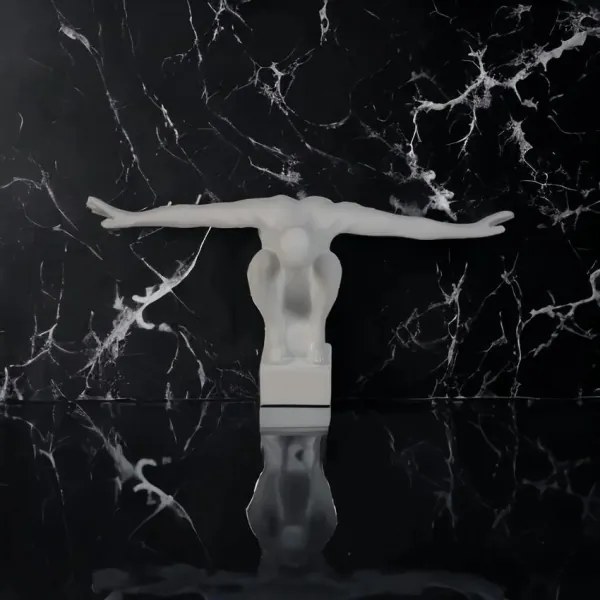 Dekorácia na stôl 19,5x16x38,5 cm živica/biela