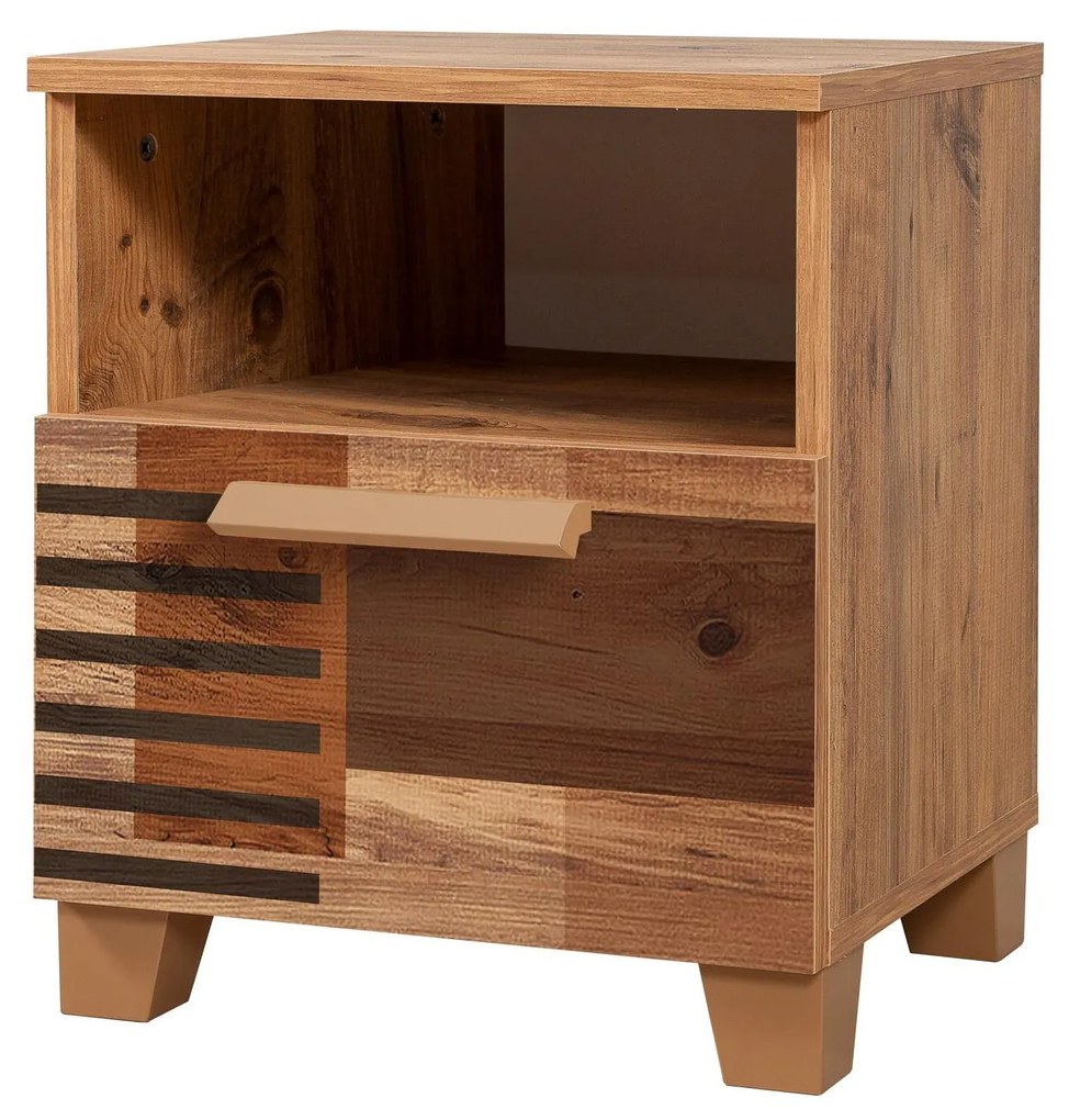 Nočný stolík Nudava 2 (borovica atlantická). Akcia -18%. Vlastná spoľahlivá doprava až k Vám domov. 1094379