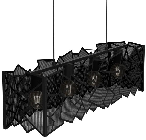 Luster na lanku CAMO 4xE27/15W/230V čierna